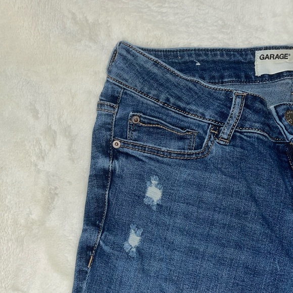 GARAGE Blue High Rise Jeans Ripped at the Knees - Picture 3 of 6